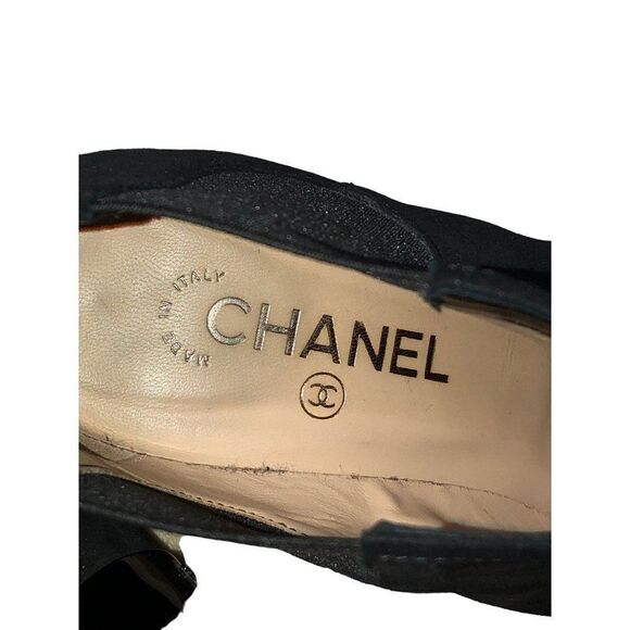 CHANEL CC Womens Heels Ankle Boots Booties Black Leather Size 38 - Picture 11 of 11